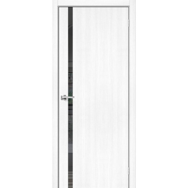 Межкомнатная дверь Браво-1.55 Snow Veralinga Mirox Grey Экошпон. Фабрика дверей BRAVO в Минске, ул. Мазурова, 1 (2 этаж).