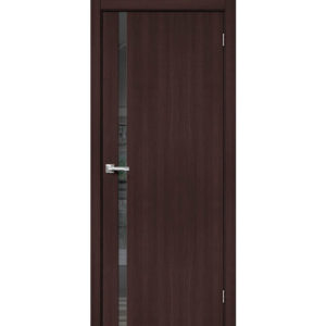 Межкомнатная дверь Браво-1.55 Wenge Veralinga Mirox Grey Экошпон. Фабрика дверей BRAVO в Минске, ул. Мазурова, 1 (2 этаж).