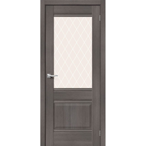 Межкомнатная дверь Прима-3 Grey Veralinga White Crystal Экошпон Эльпорта в Минске, ул. Мазурова, 1 (2 этаж).