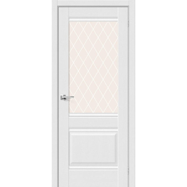 Межкомнатная дверь Прима-3 Virgin White Crystal Экошпон Эльпорта в Минске, ул. Мазурова, 1 (2 этаж).